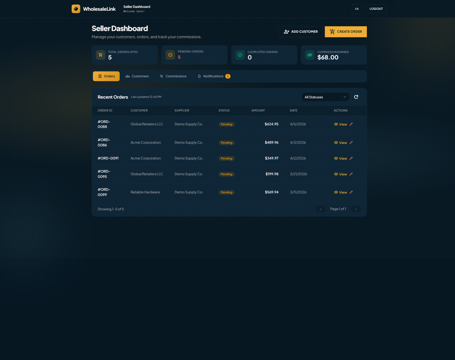 Seller Dashboard