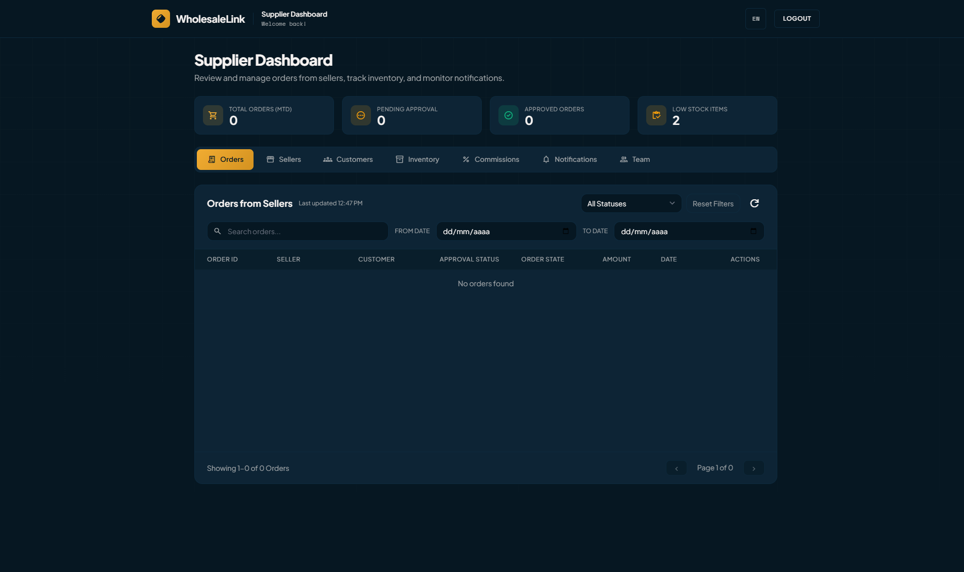 Supplier Dashboard
